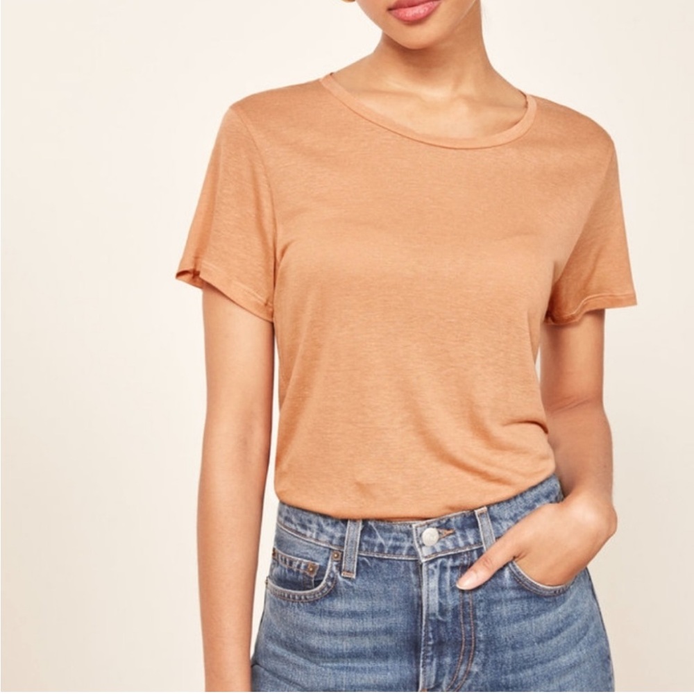 Reformation flax relaxed t-shirt, buff color